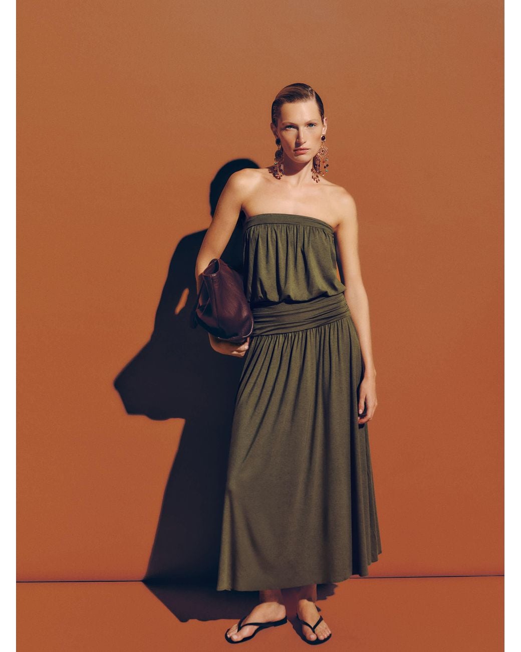 reformation green knit dress Alexis in Silk dress