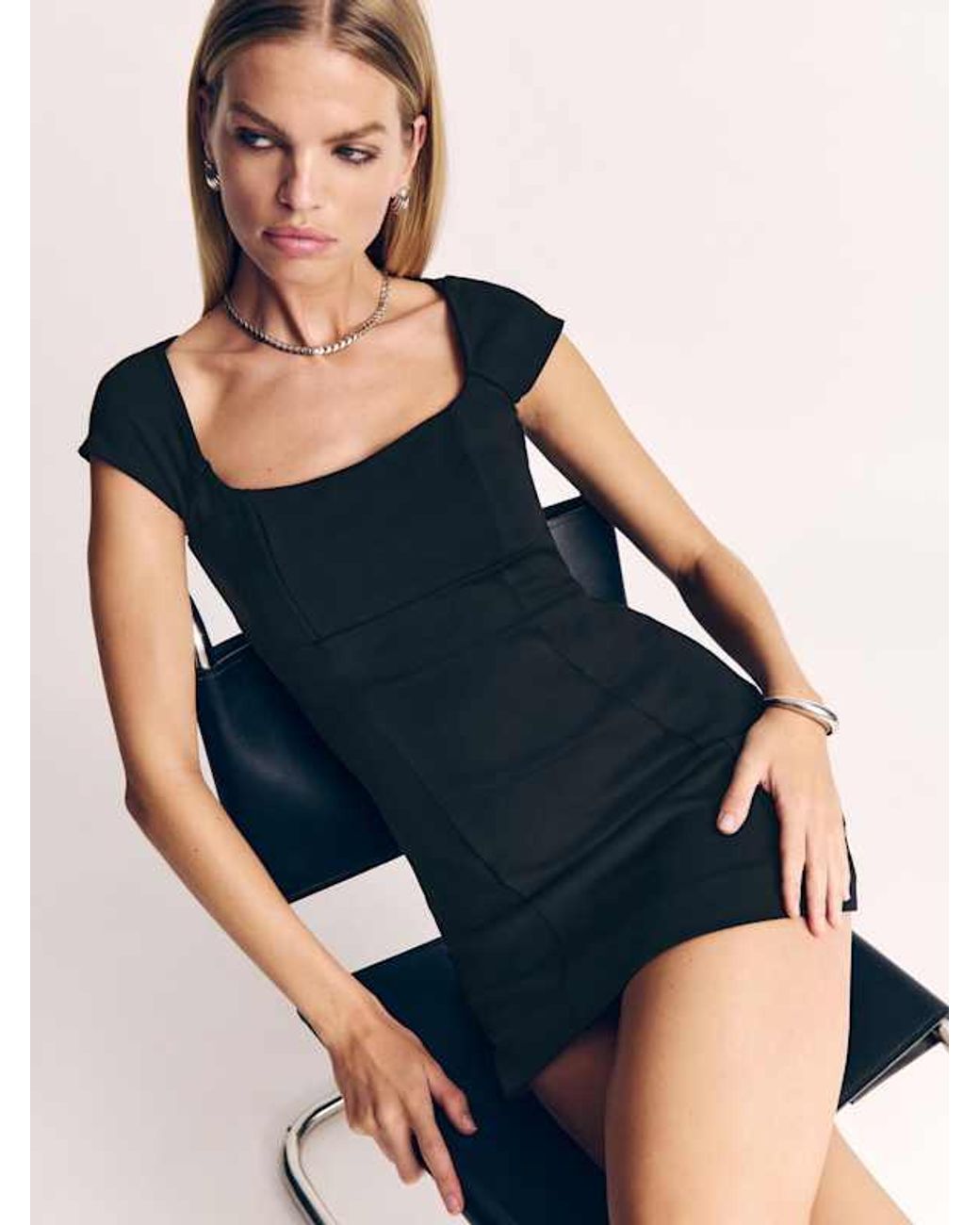Reformation Xenia Knit Dress in Natural | Lyst