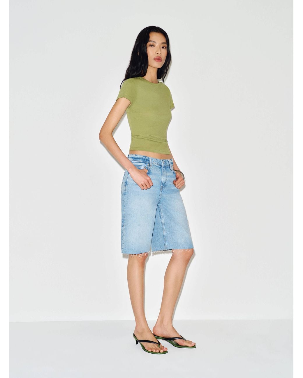 Reformation Blue Max Slim T-Shirt Bean