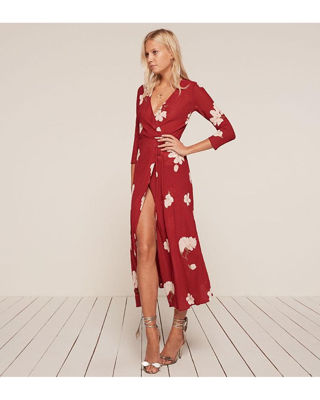 Reformation Tessa Dress in Red | Lyst