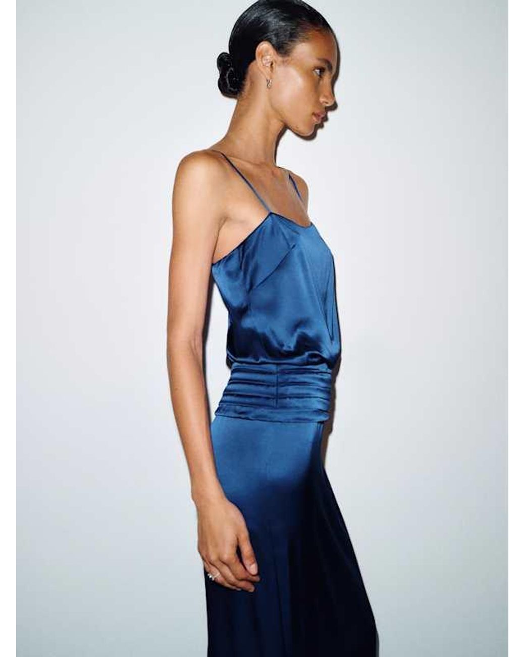 Reformation Blue Ofelia Silk Dress
