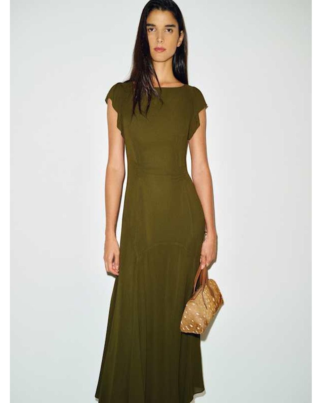 Reformation Green Petites Maelani Dress