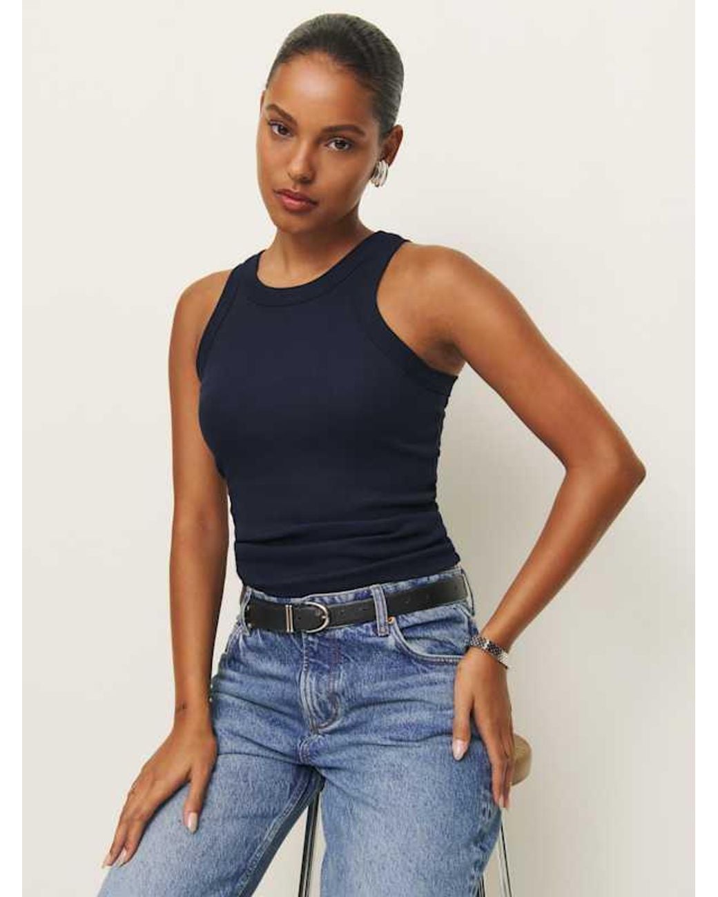 Reformation Blue Tasha Tank Top