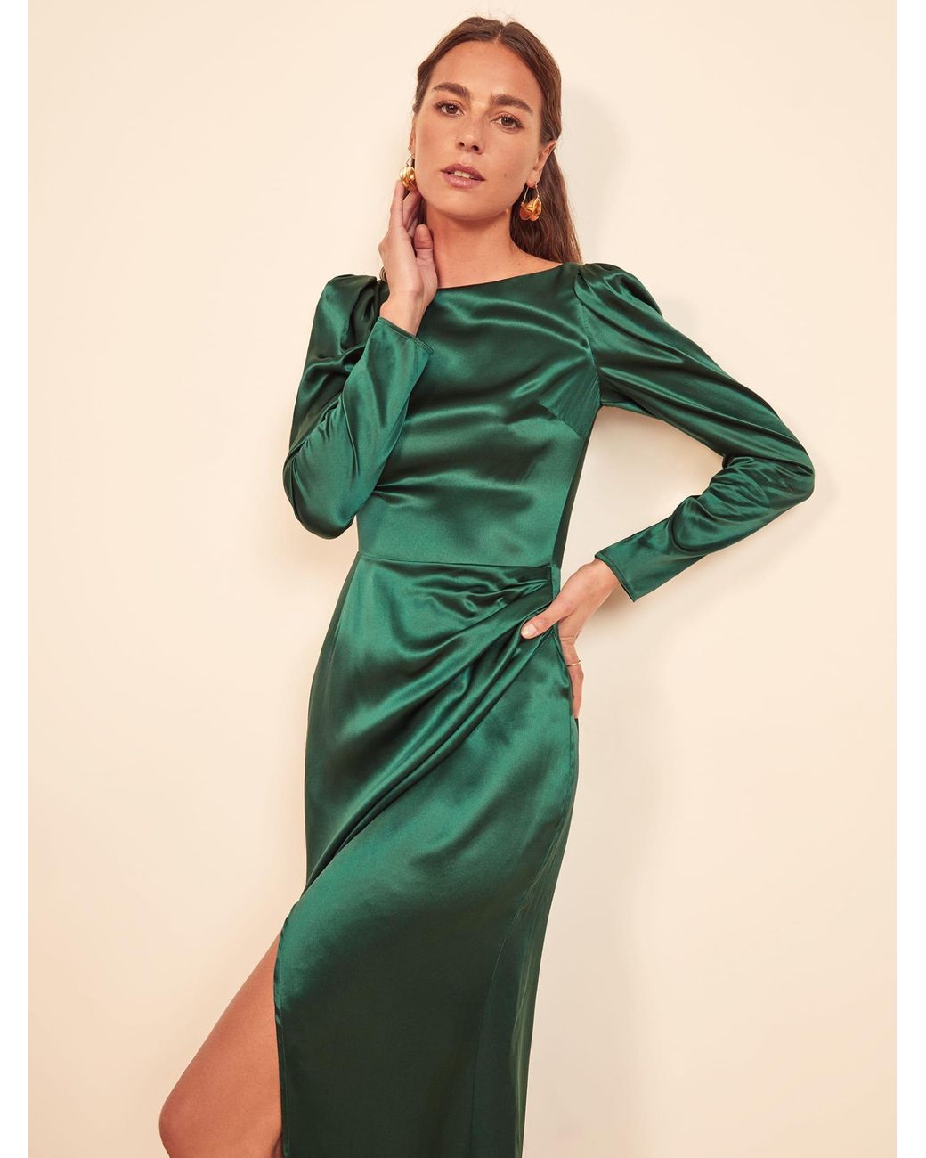 Reformation Cameron Dress in Green
