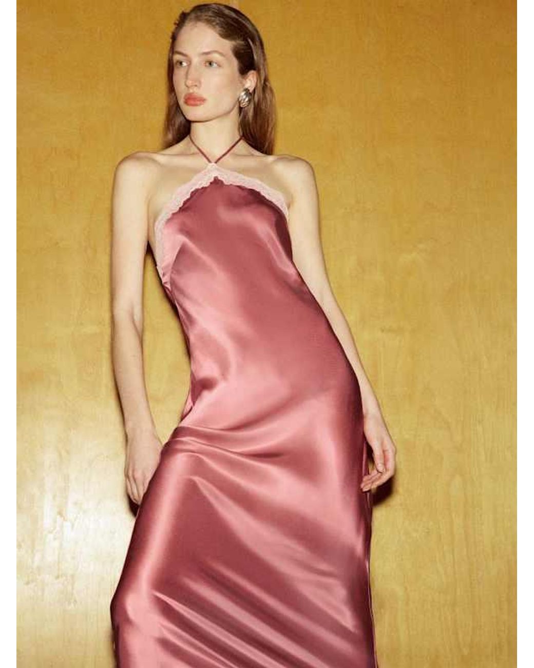 Reformation Brown Aara Silk Dress