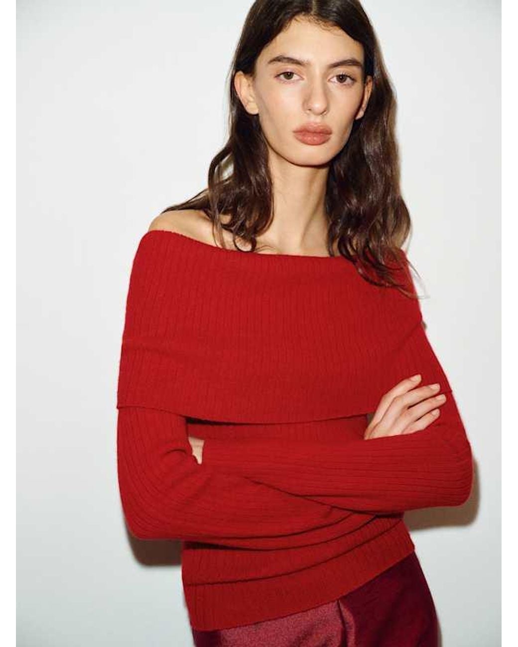 Reformation Red Nina Cashmere Sweater