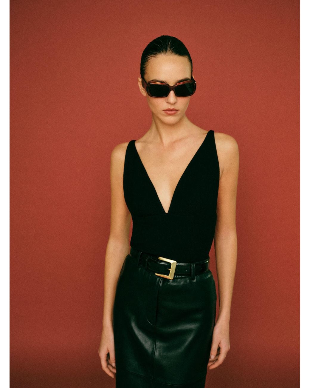 Reformation Black Vanessa Knit Top