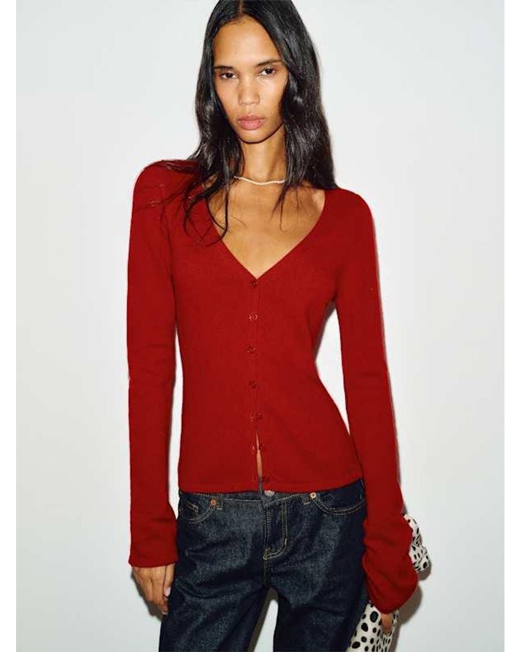 Reformation Red Bloom Cashmere V