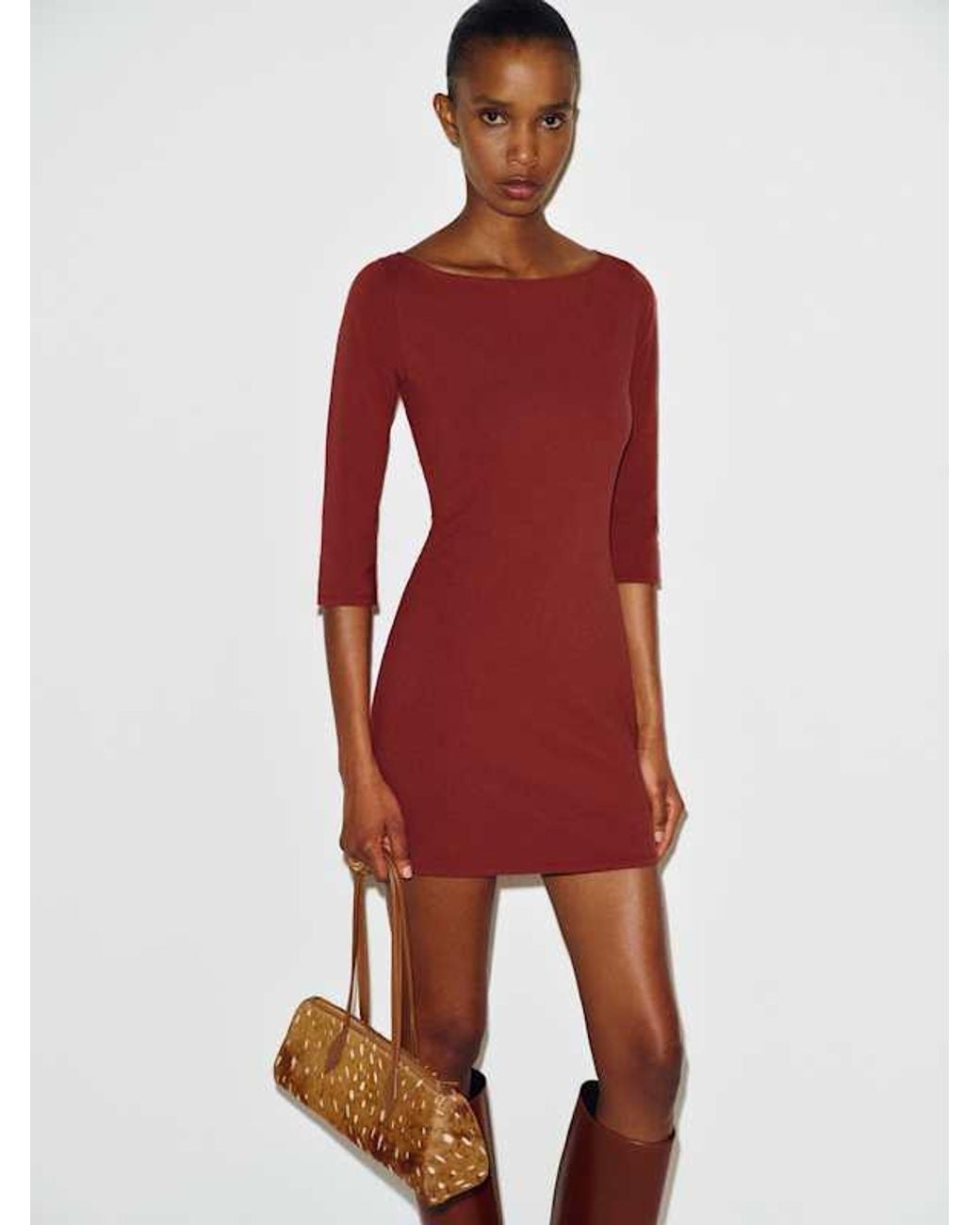 Reformation Red Marceline Knit Dress