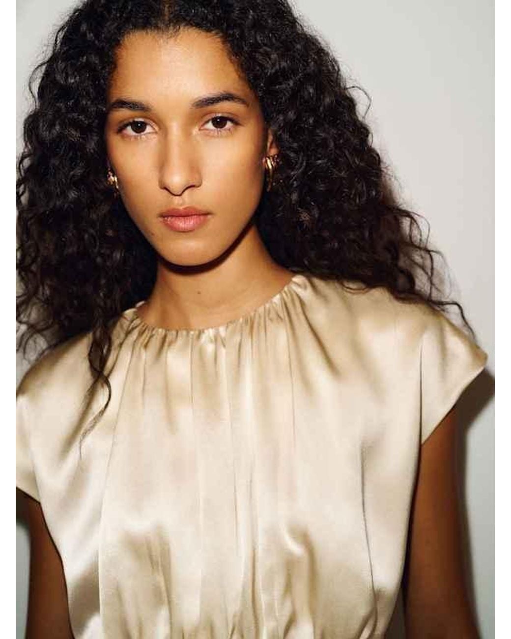 Reformation White Kalia Silk Top