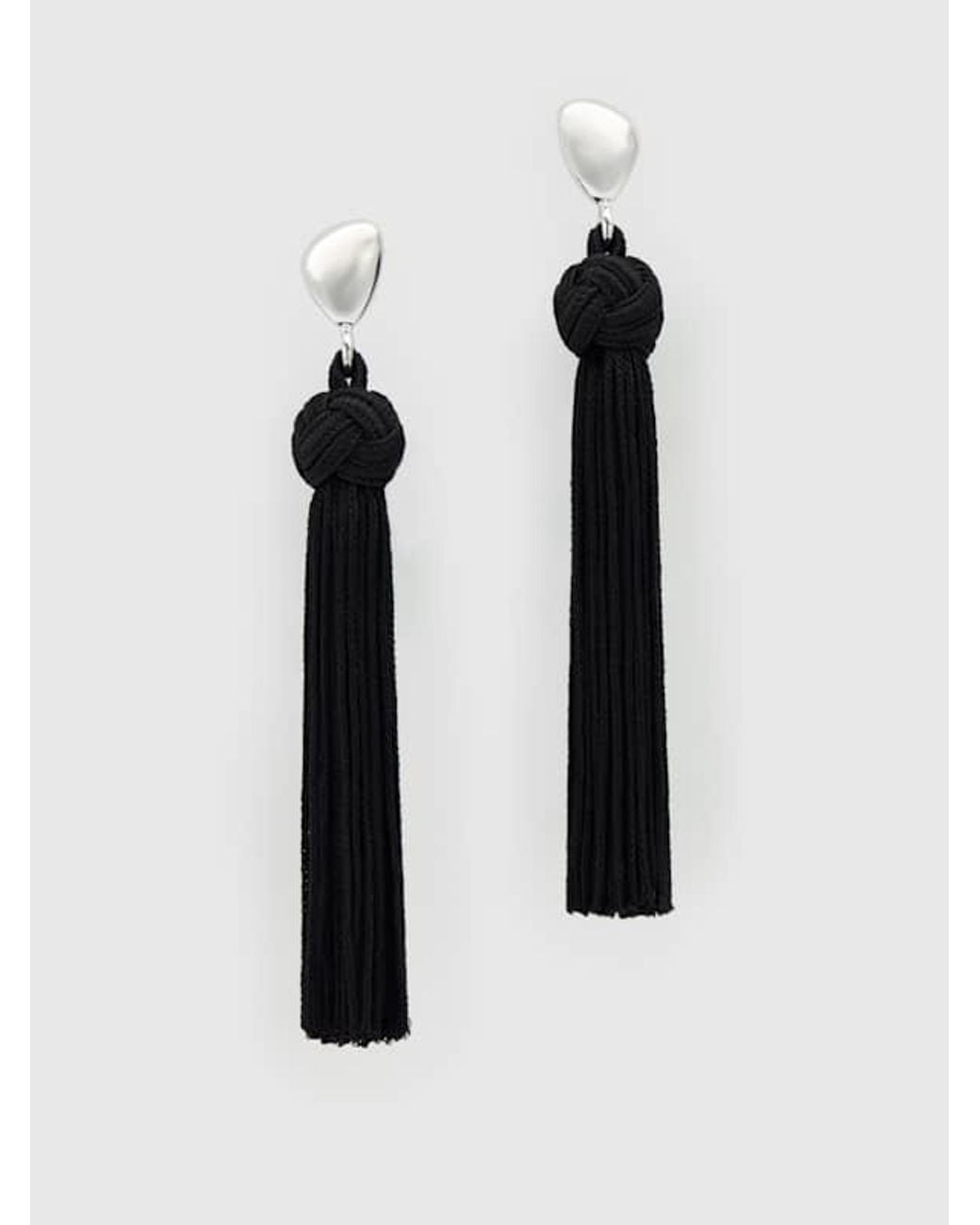 Reformation Gray Dolores Tassel Earrings
