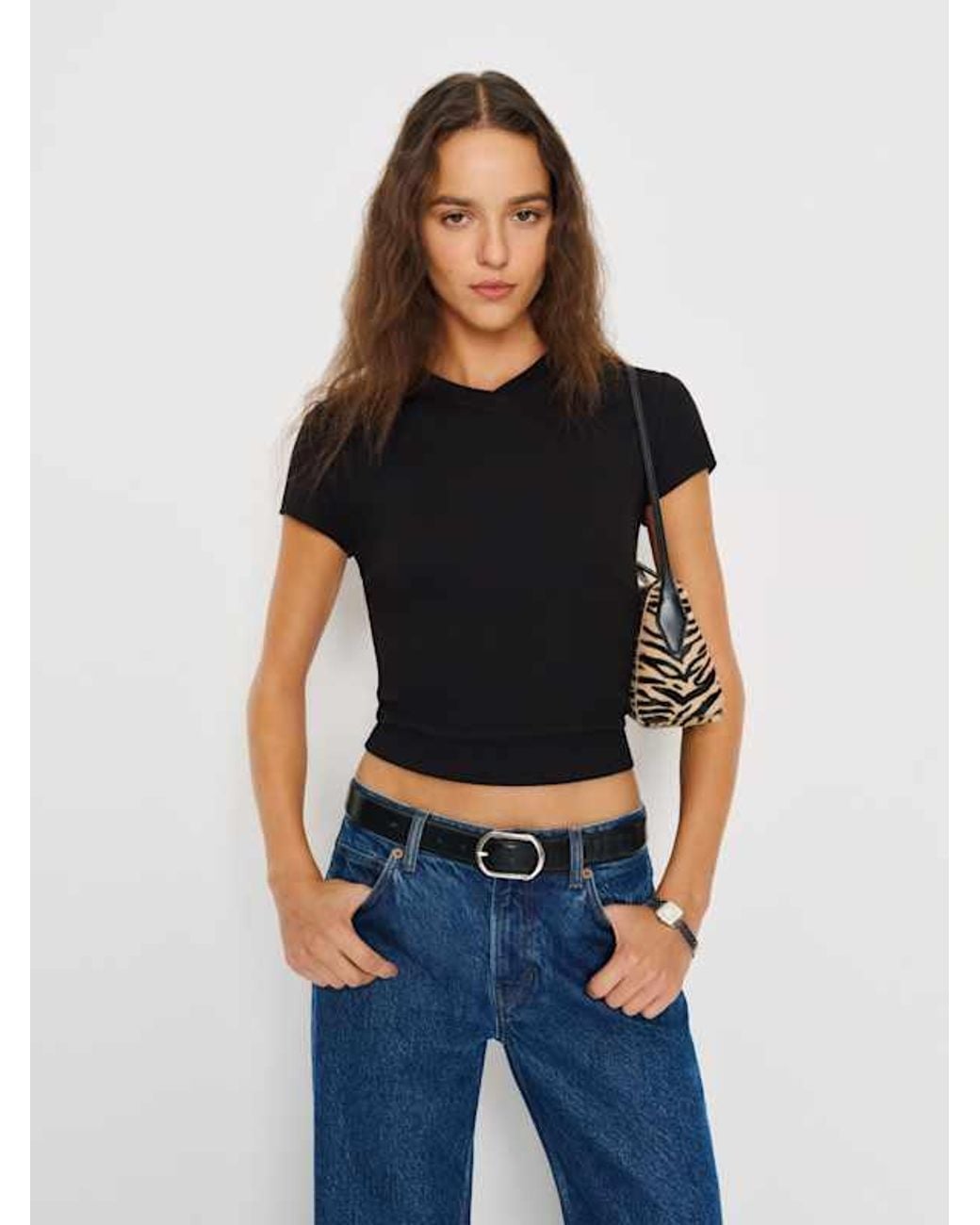 Reformation Blue Lindie T-Shirt Knit