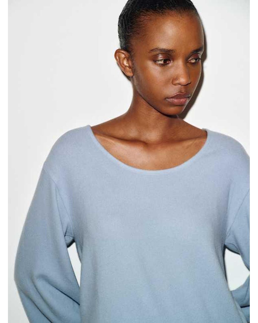 Reformation Blue Cova Knit Top