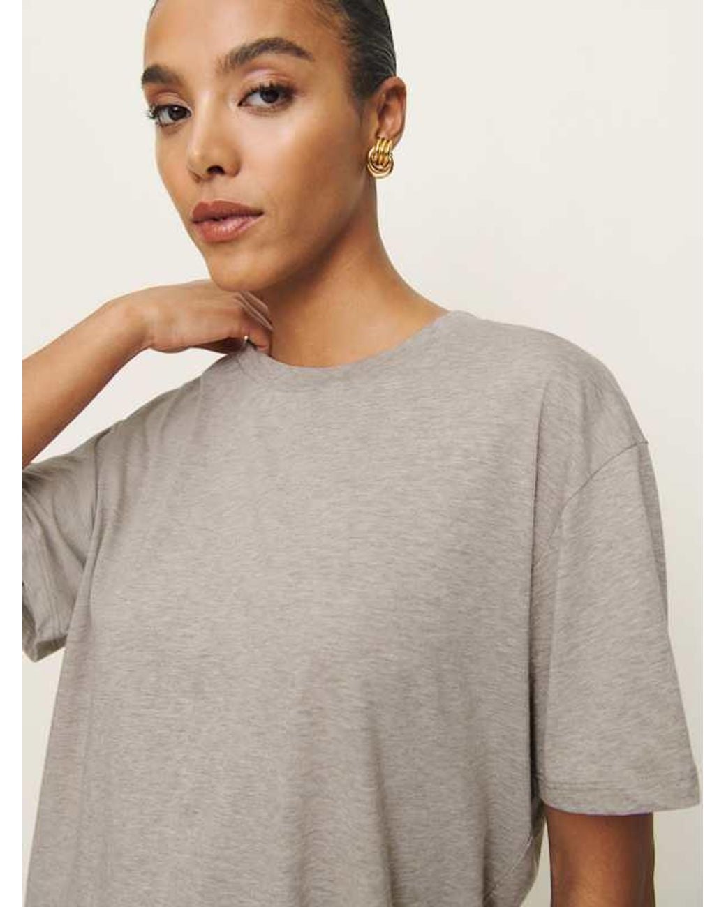 Reformation Blue Liam Oversized T-Shirt