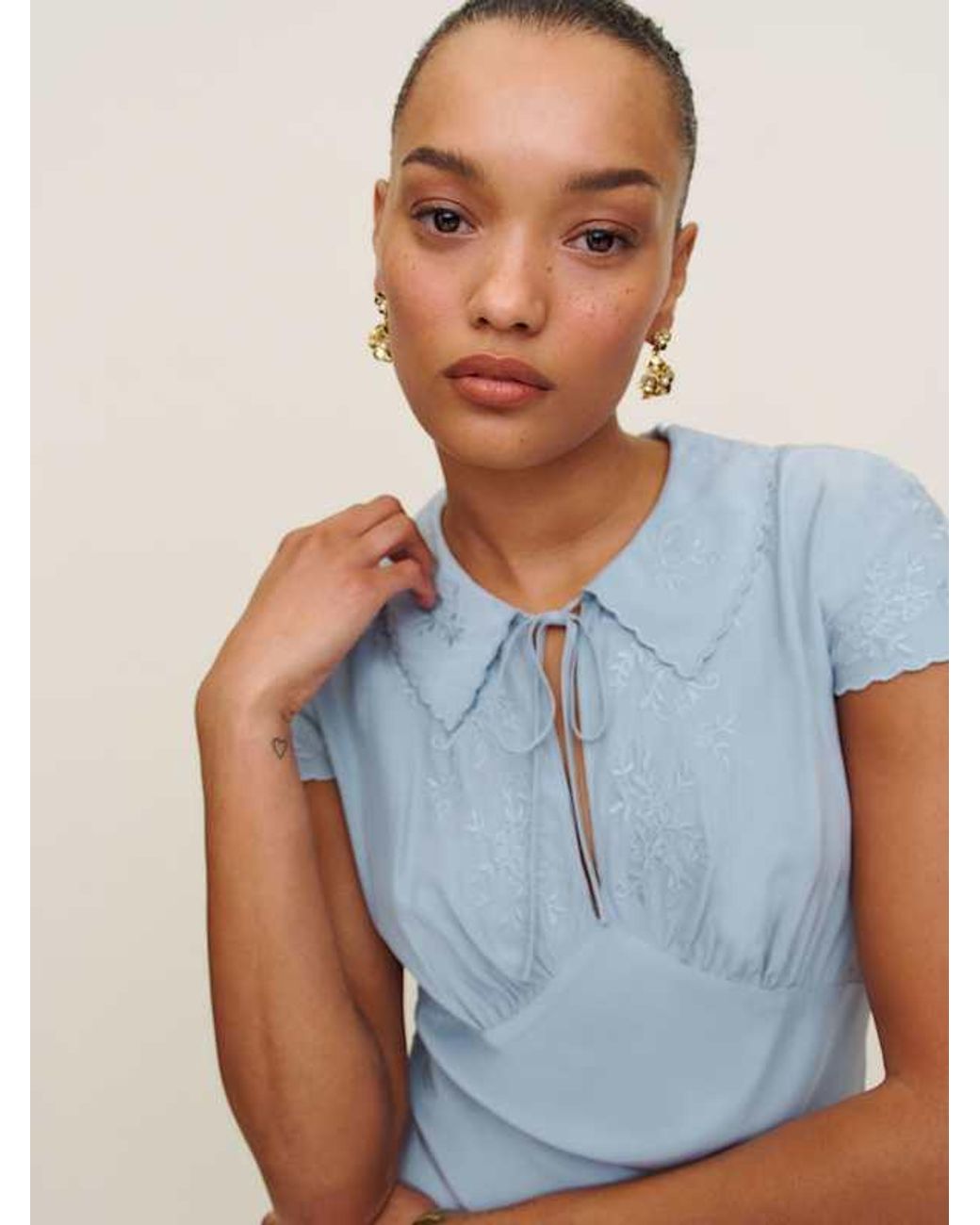 reformation lydia silk dress Reformation Lydia Silk Dress 8 in Blue