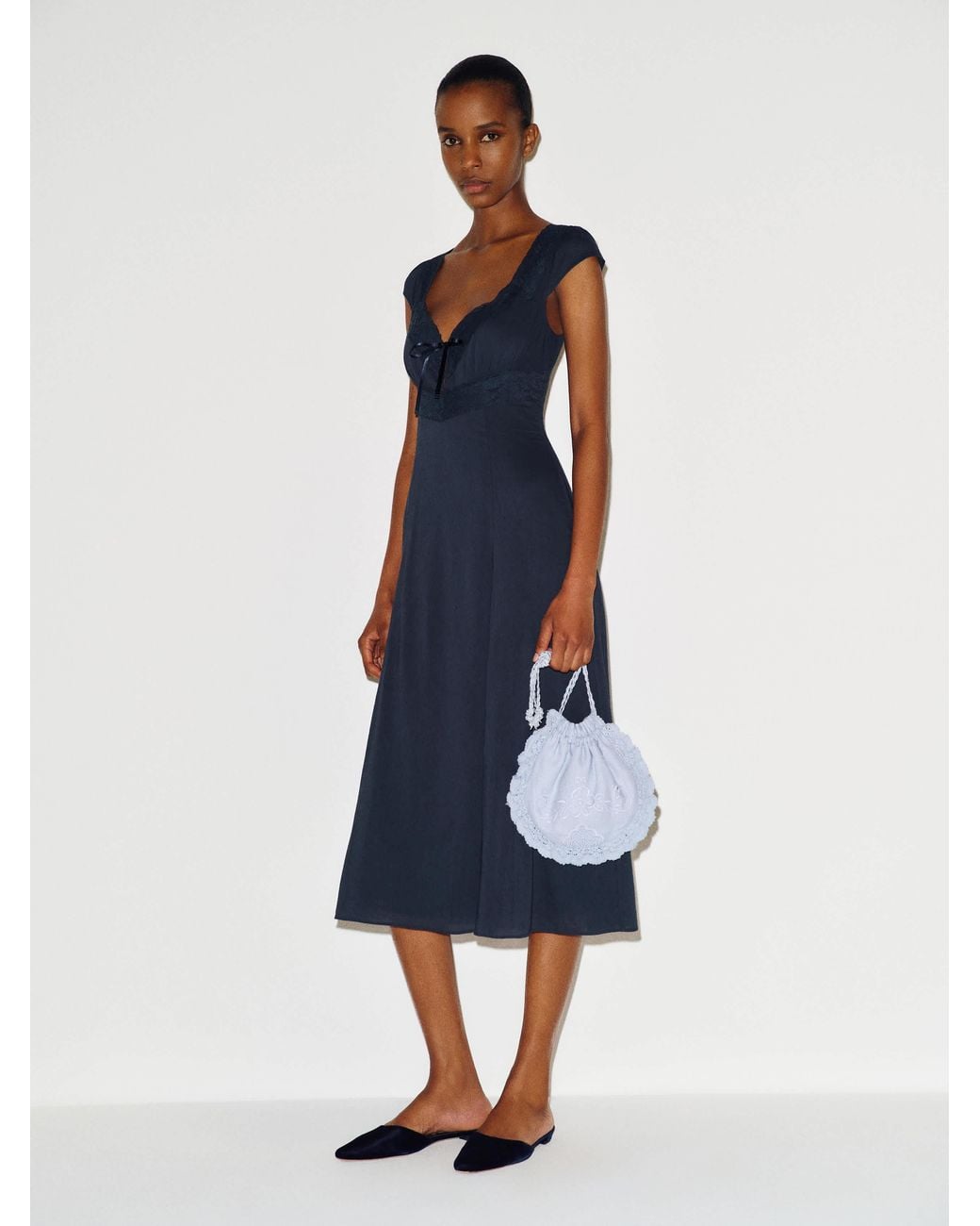Reformation Blue Azelie Dress Lace