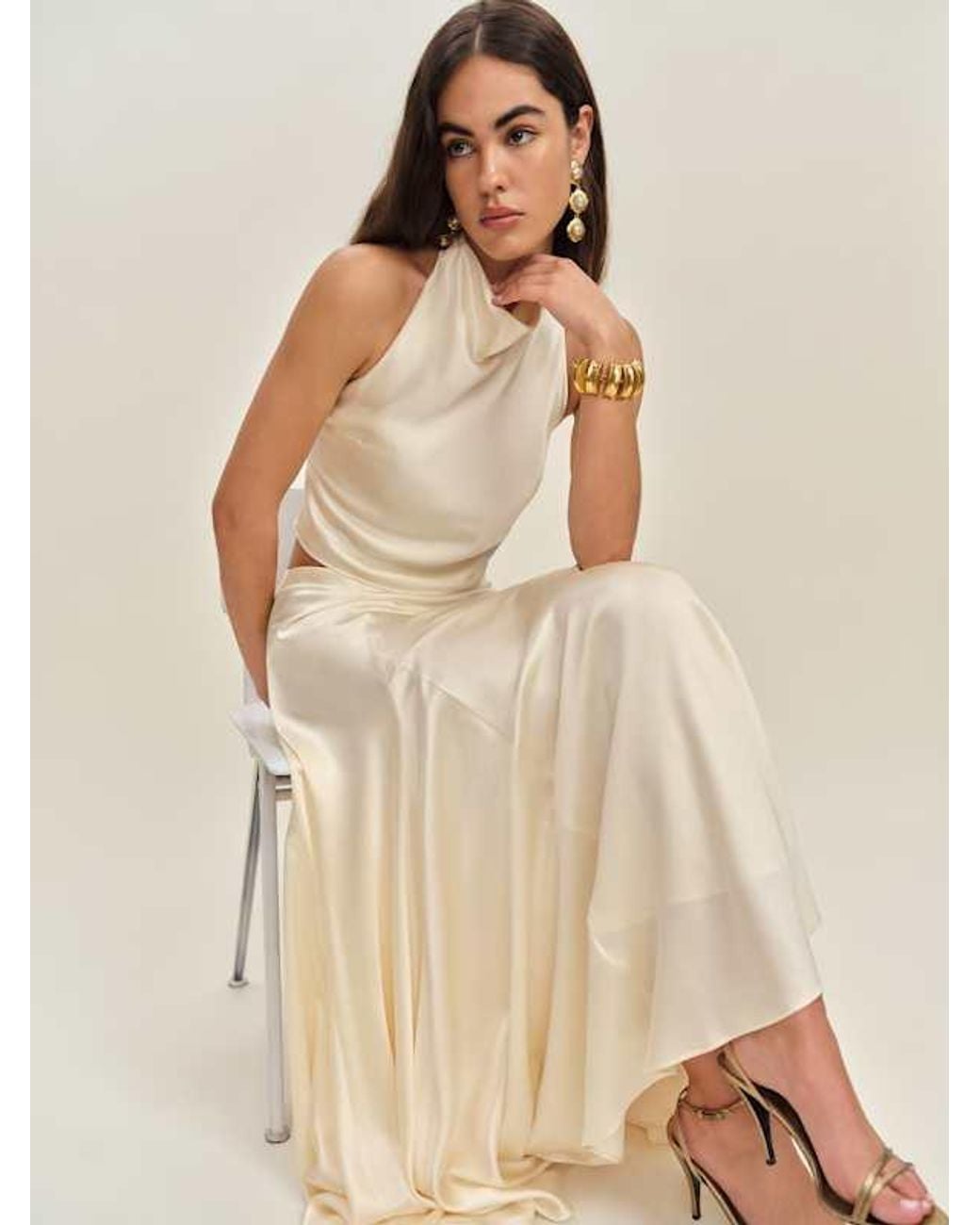 Reformation Brown Sera Silk Two Piece 6