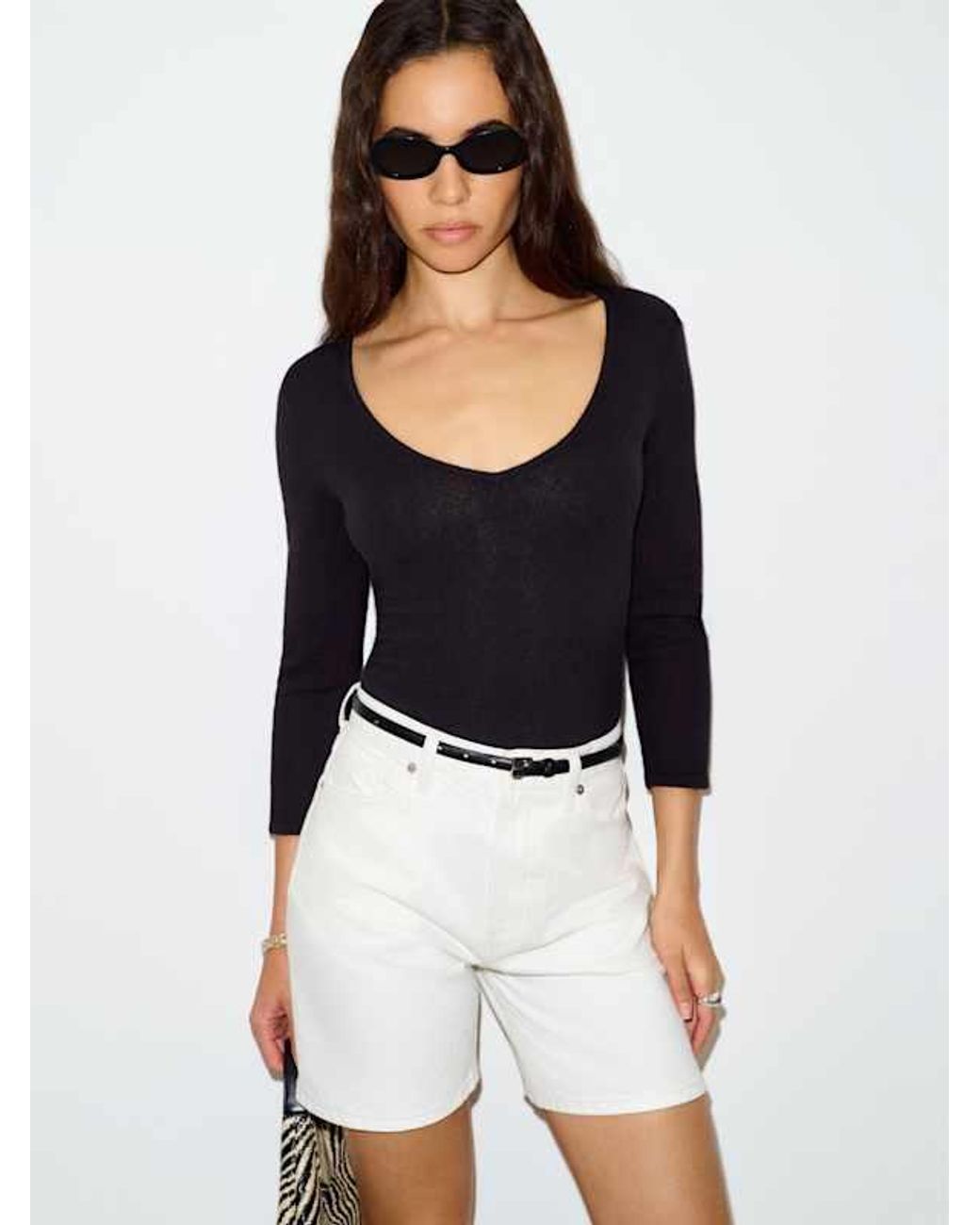 Reformation Blue Roya Cashmere V-Neck