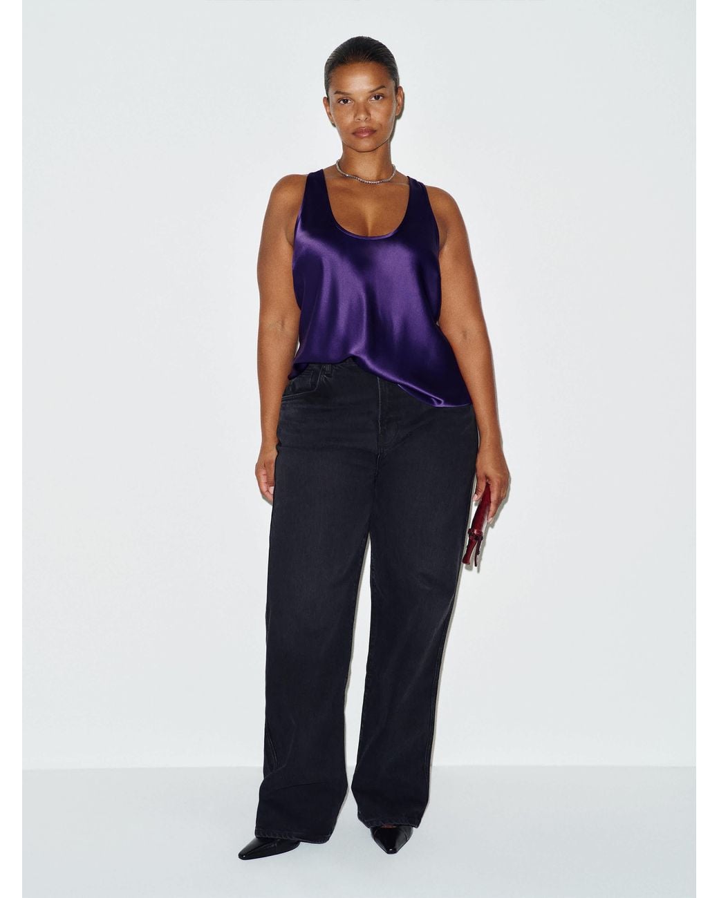 Reformation Blue Veya Silk Top Es