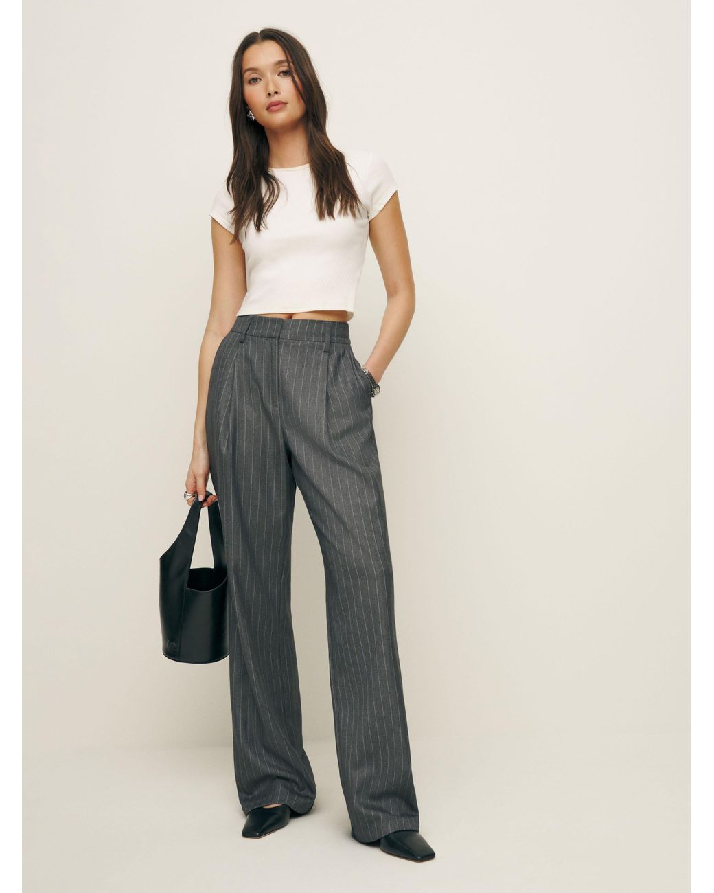 Reformation striped pants deals