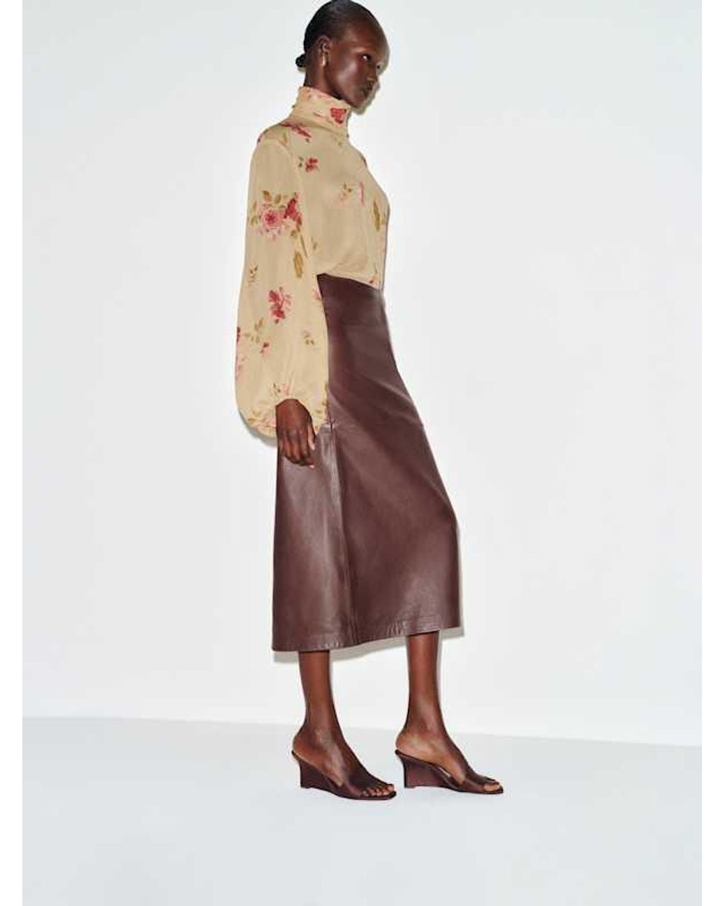 Reformation Brown Gabriella Wedge