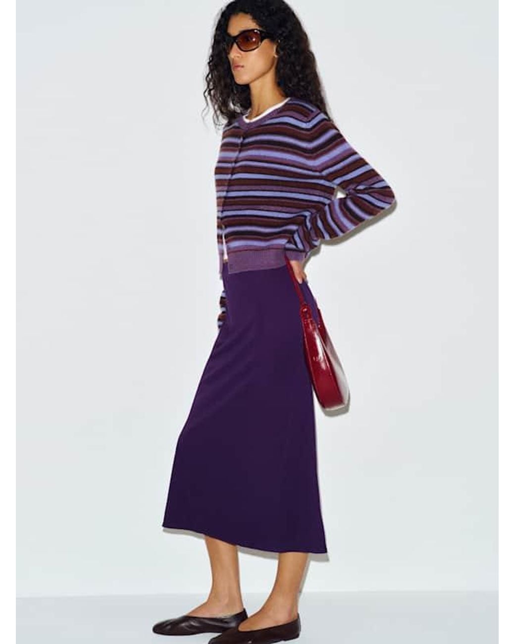 Reformation Purple Luci Knit Skirt