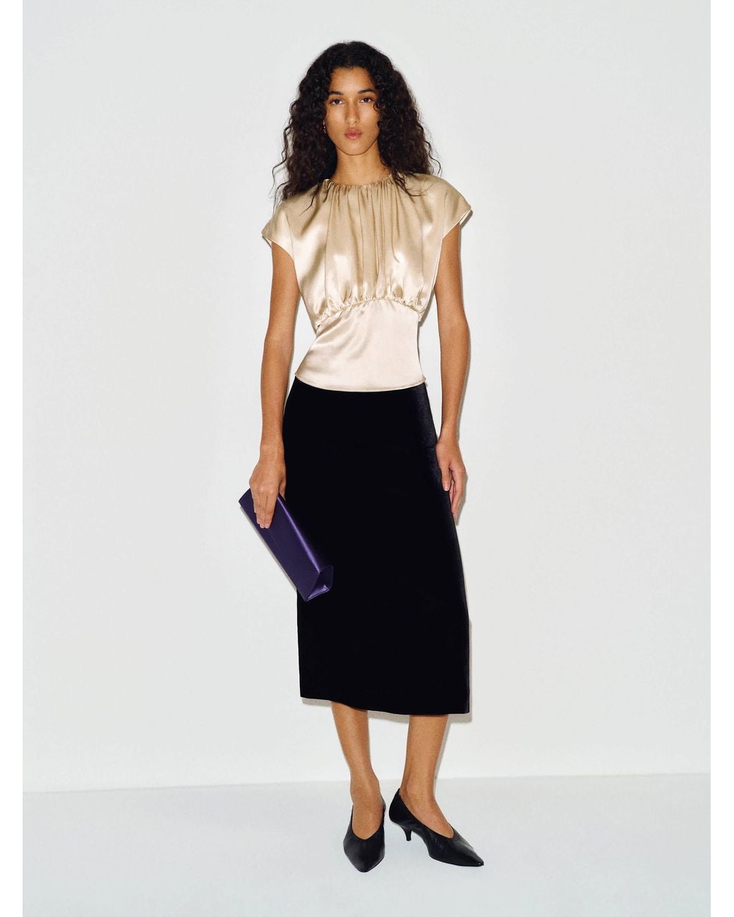 Reformation White Kalia Silk Top
