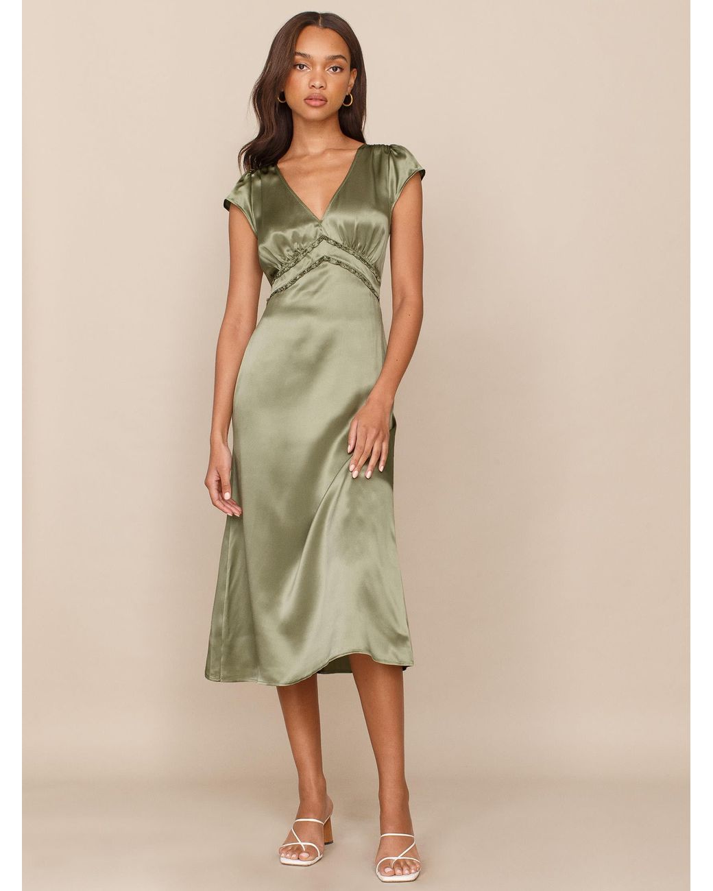 Knee length silk dress top