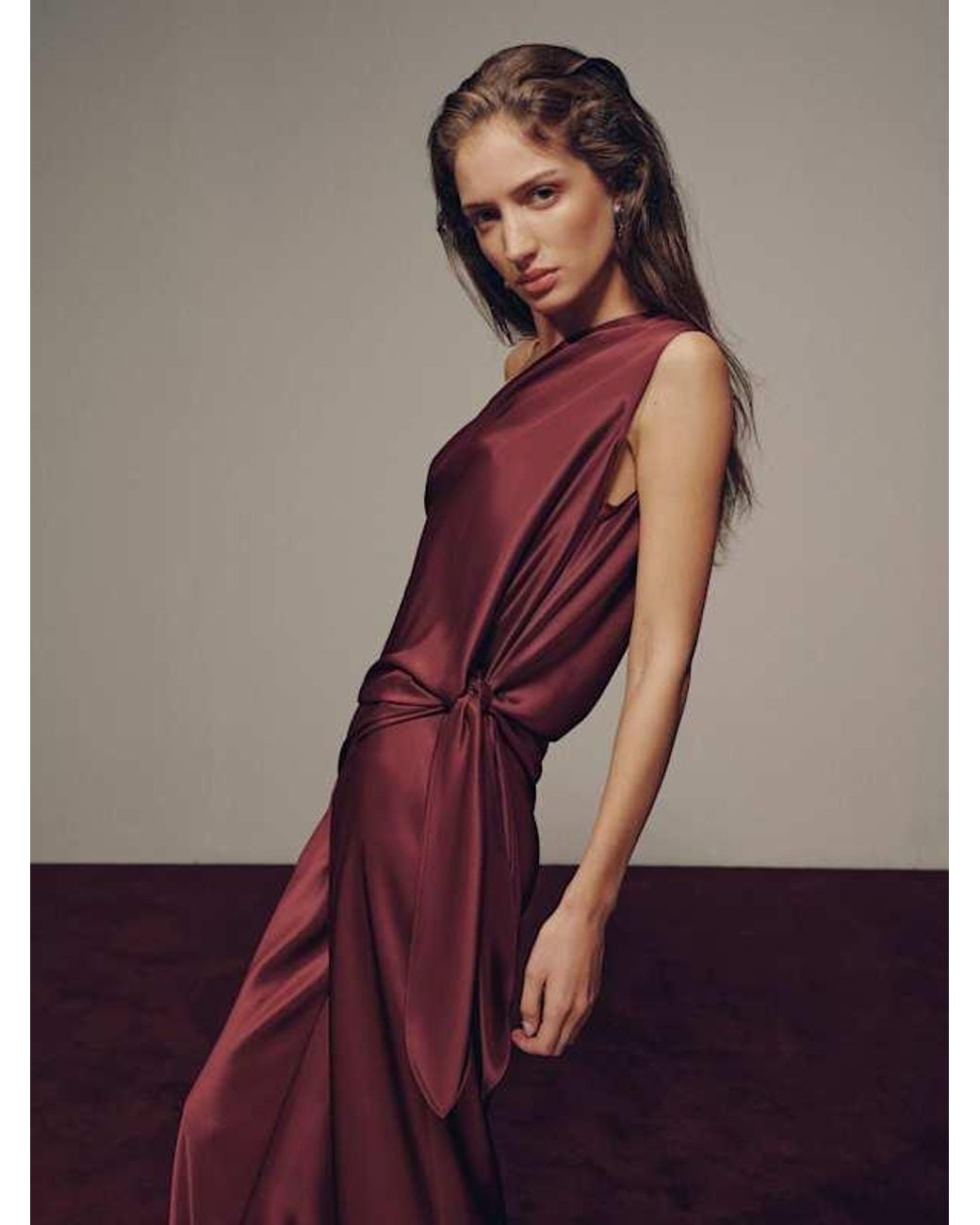Reformation Red Sonnet Satin Two Piece