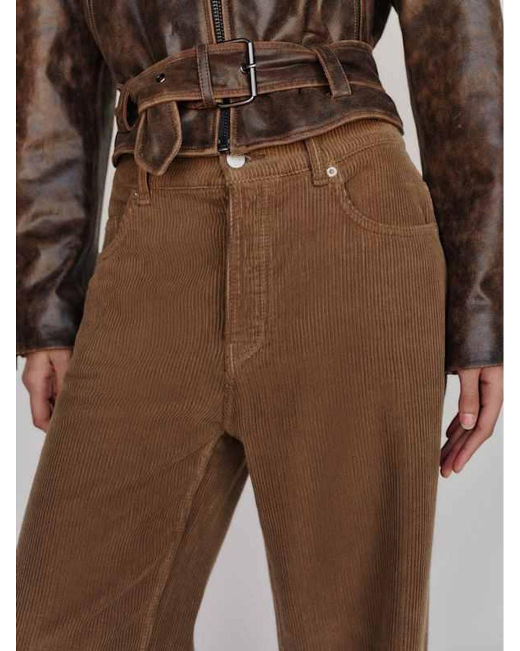 Reformation Brown Clyde Low Rise Baggy Jean Denim