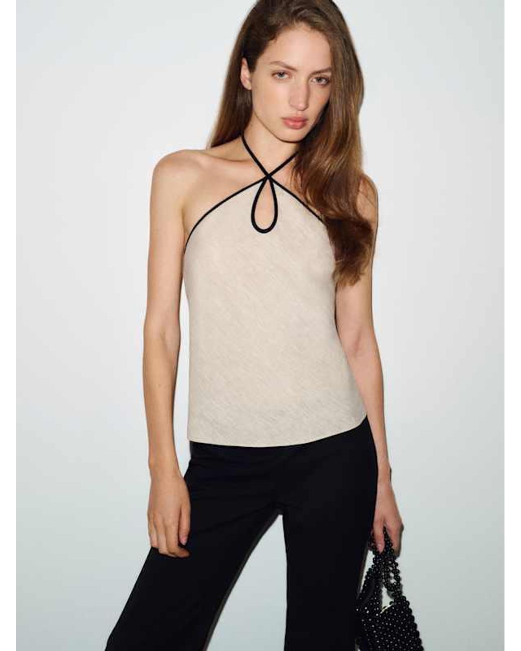 Reformation White Rosana Linen Top