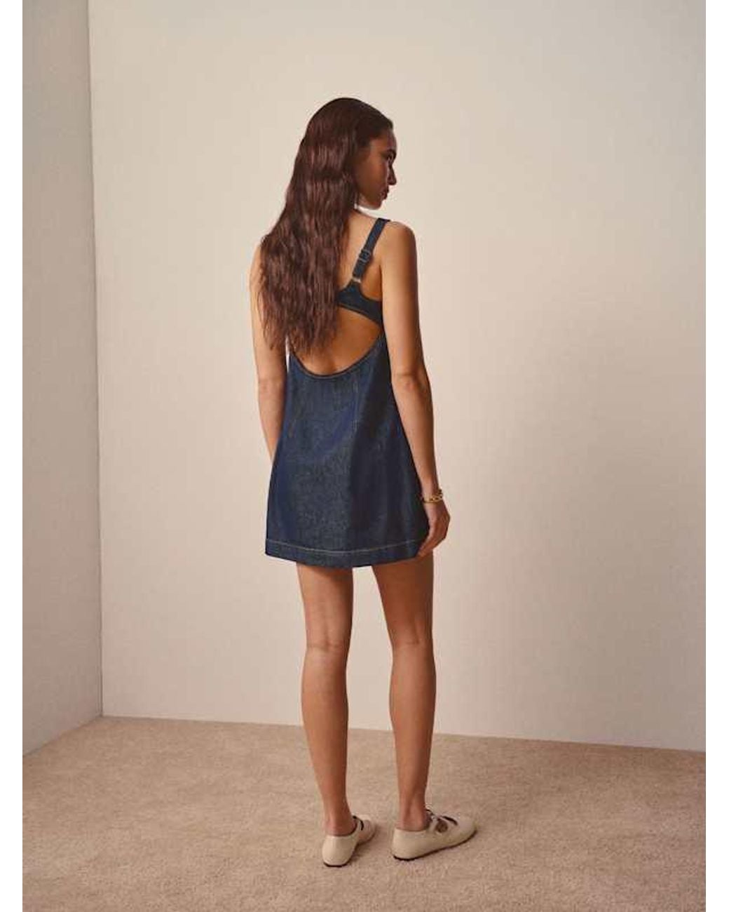 Reformation Natural Elinda Denim Mini Dress 0