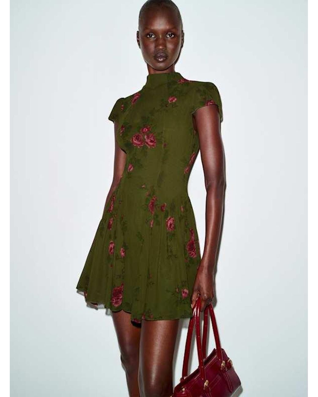 Reformation Green Maven Mini Dress 0