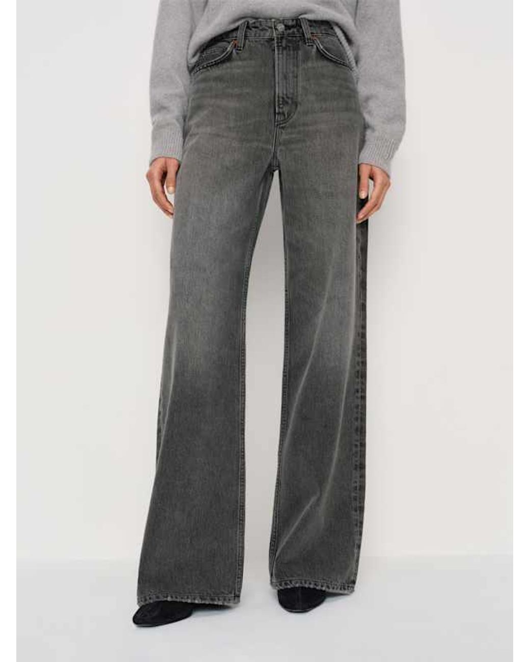 Reformation White Cary High Rise Slouchy Wide Leg Jeans Denim