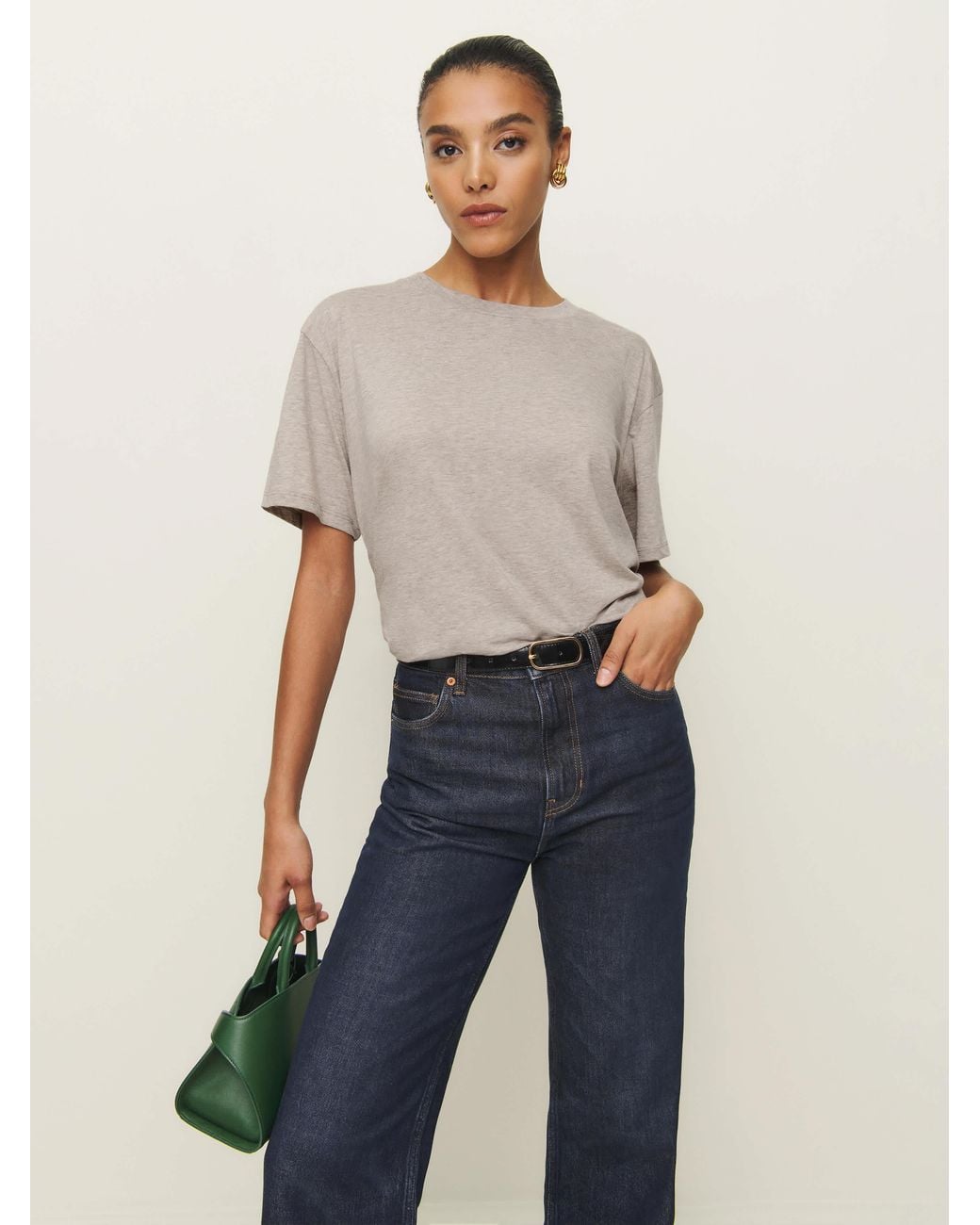 Reformation Blue Liam Oversized T-Shirt