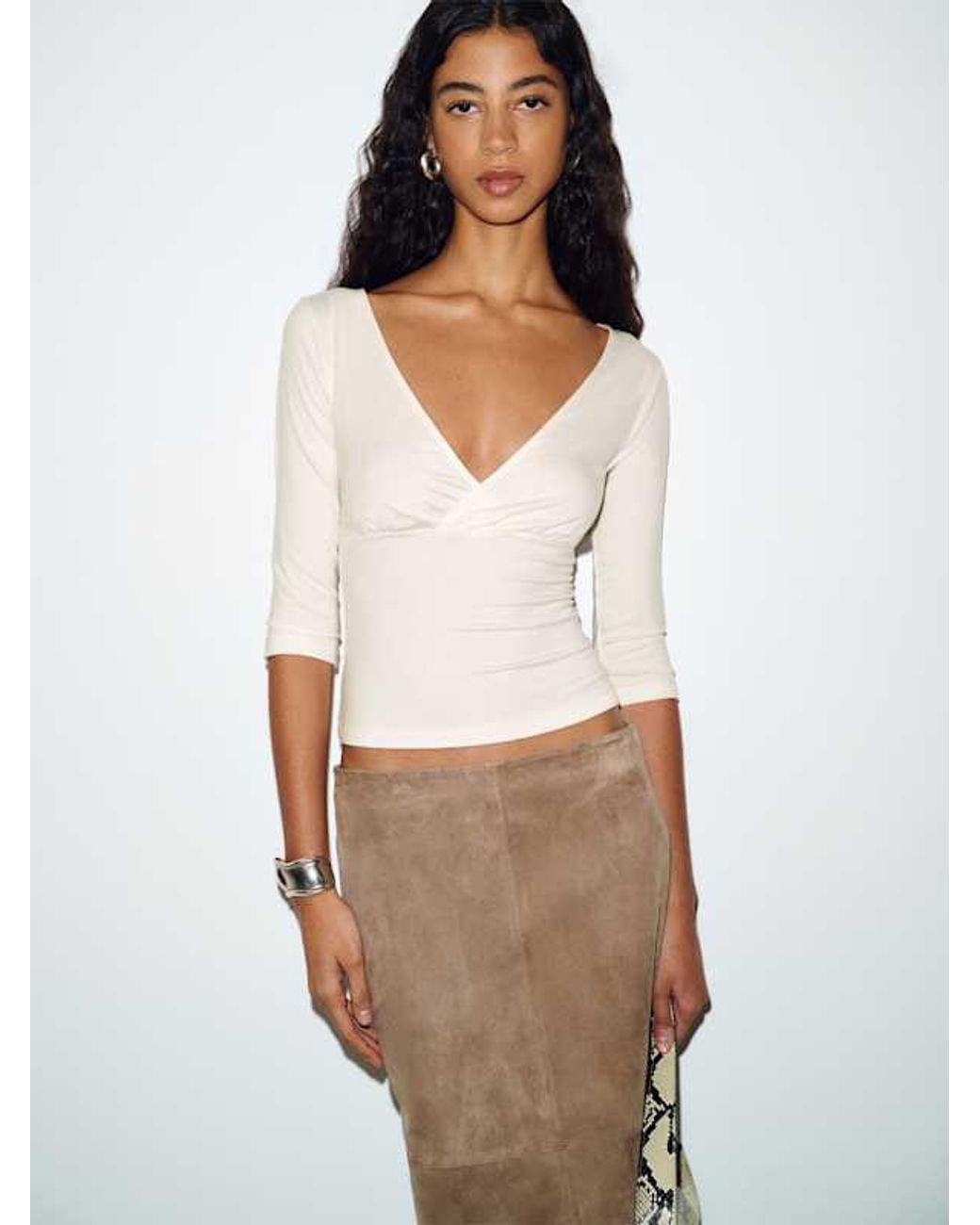Reformation White Aylani Knit Top