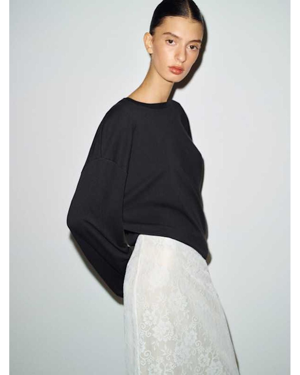 Reformation White Wren Oversized Long Sleeve T-Shirt