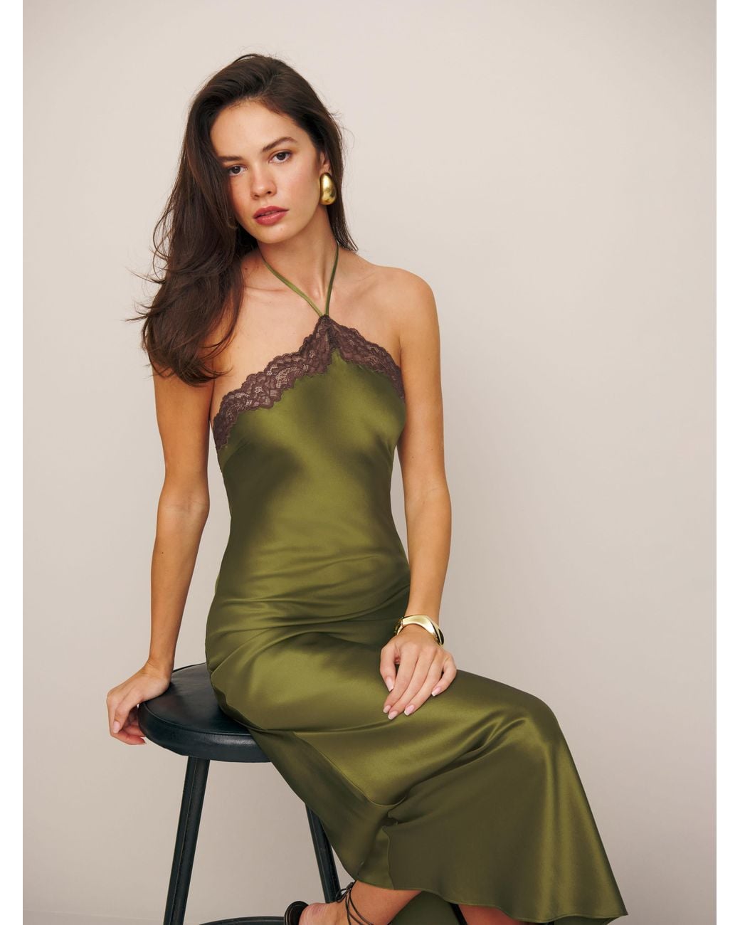 reformation aara silk dress by Reformation It is designed with an open back and a concealed side zip fastening for a seamless finish Reformation Aara Silk Dress in