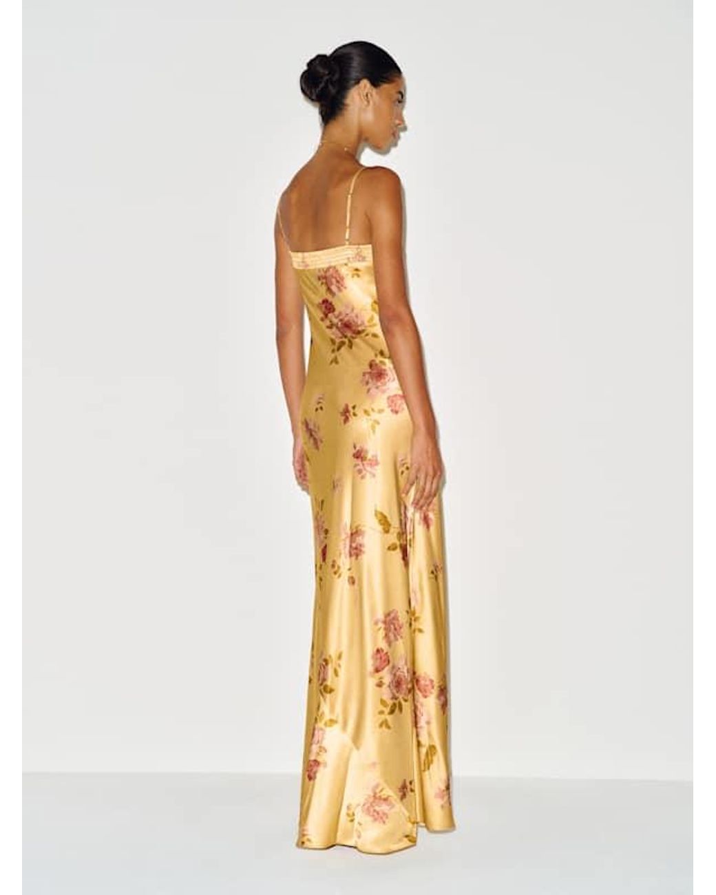 Reformation Metallic Neva Silk Dress 0