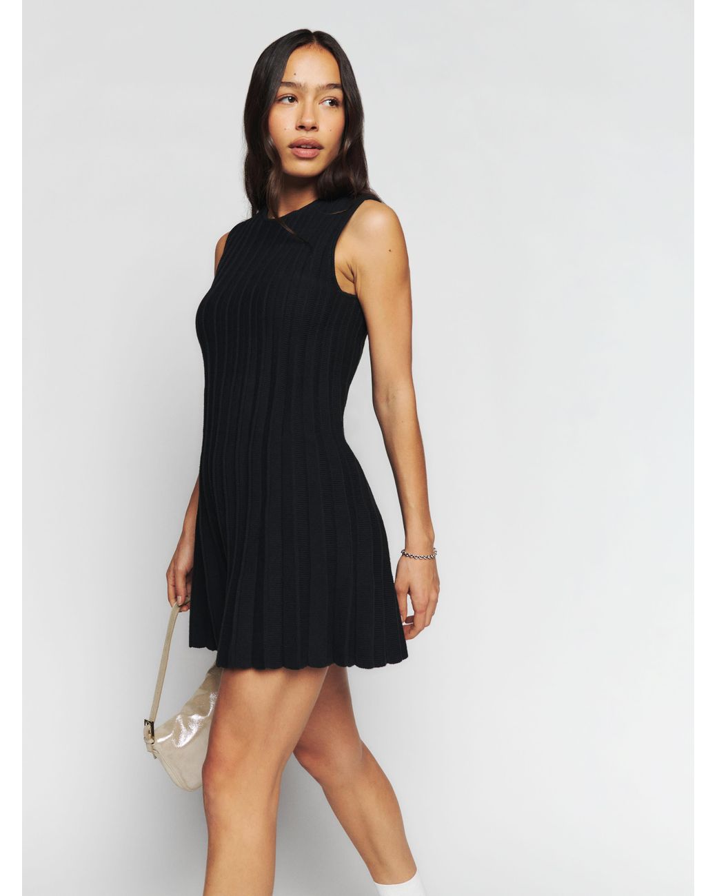 Reformation Ezra Cotton Knit Mini Dress in White Lyst
