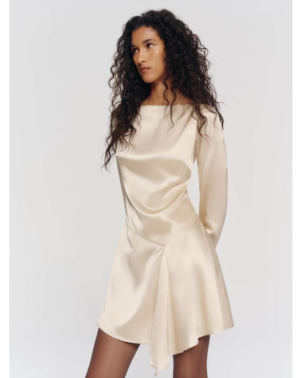 Reformation Natural Kline Silk Dress 0