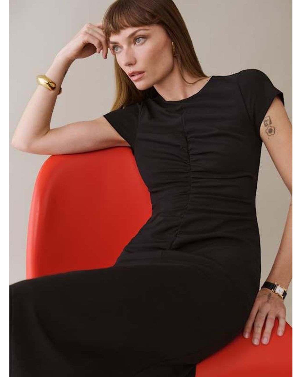 Reformation Mila Knit Dress in Black