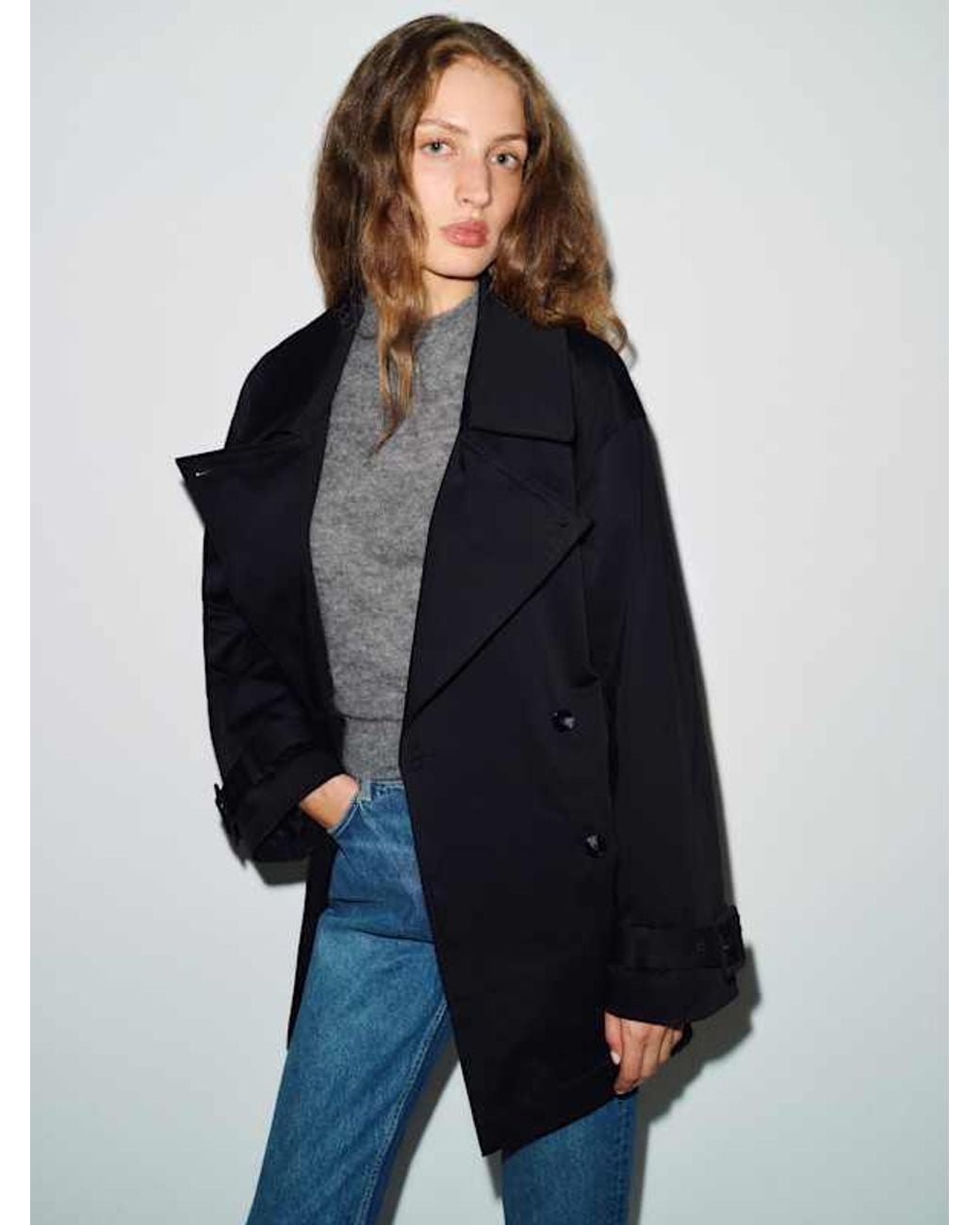 Reformation Blue Spencer Trench Coat