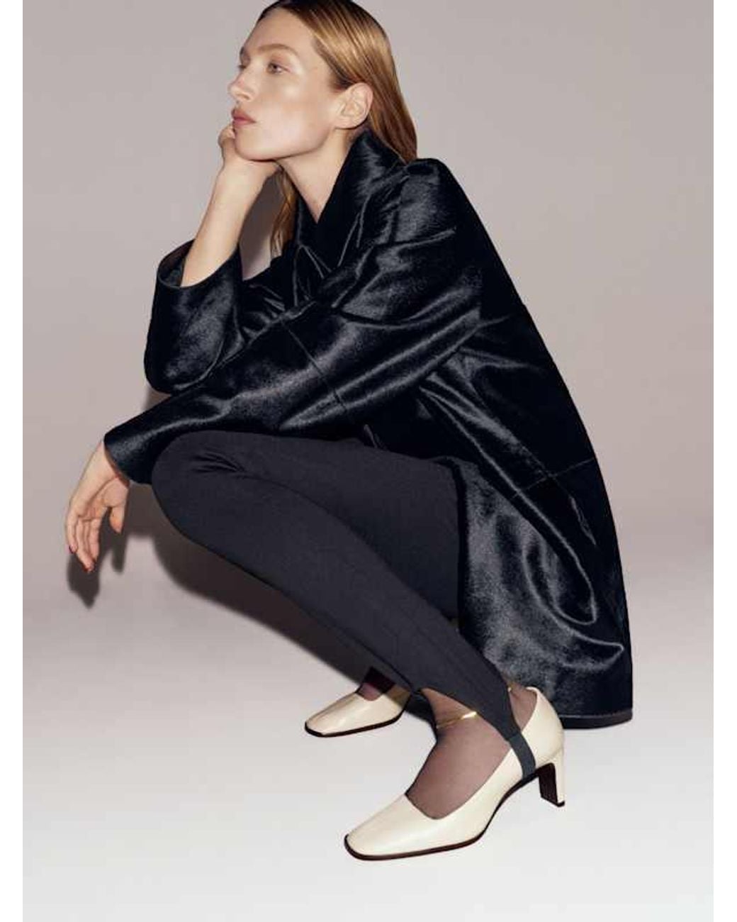 Reformation Blue Veda Celine Jacket Calfhair Leather