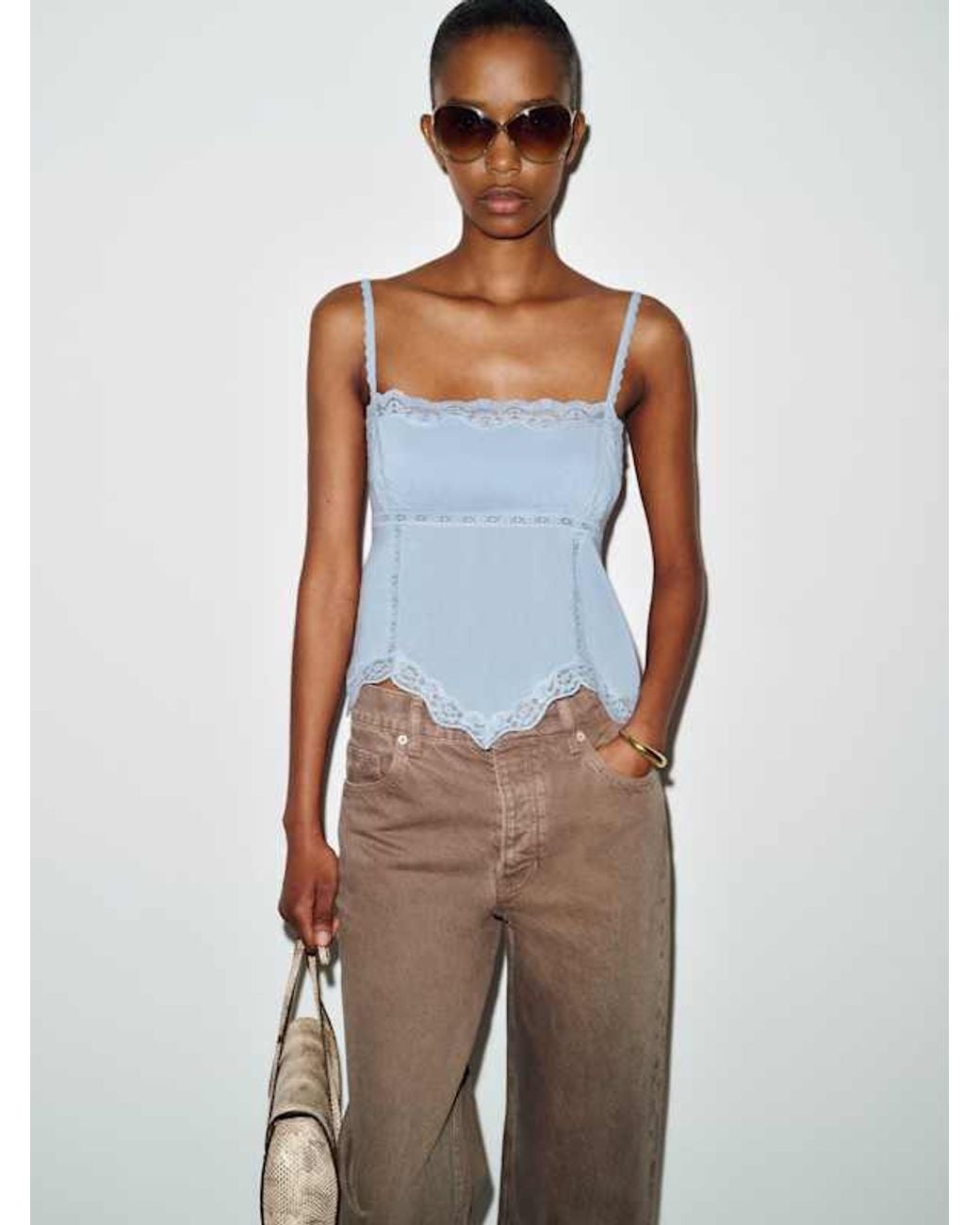 Reformation White Apricot Top Lace 0