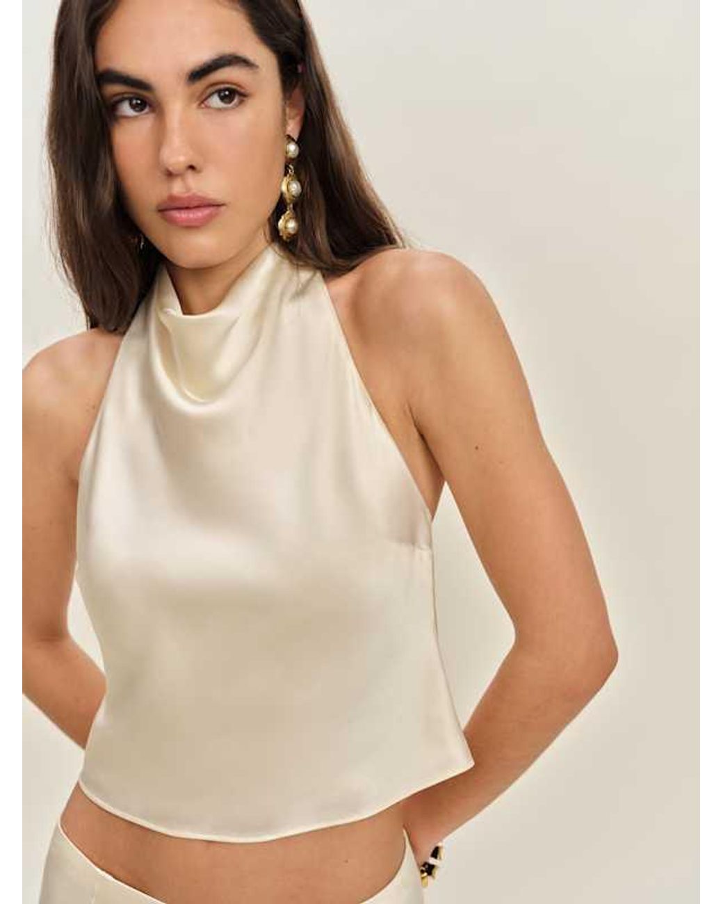 Reformation Brown Sera Silk Two Piece 0