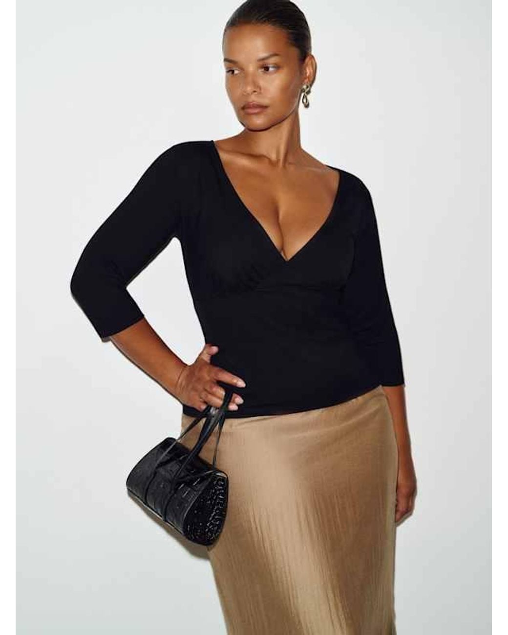 Reformation Black Aylani Knit Top Es