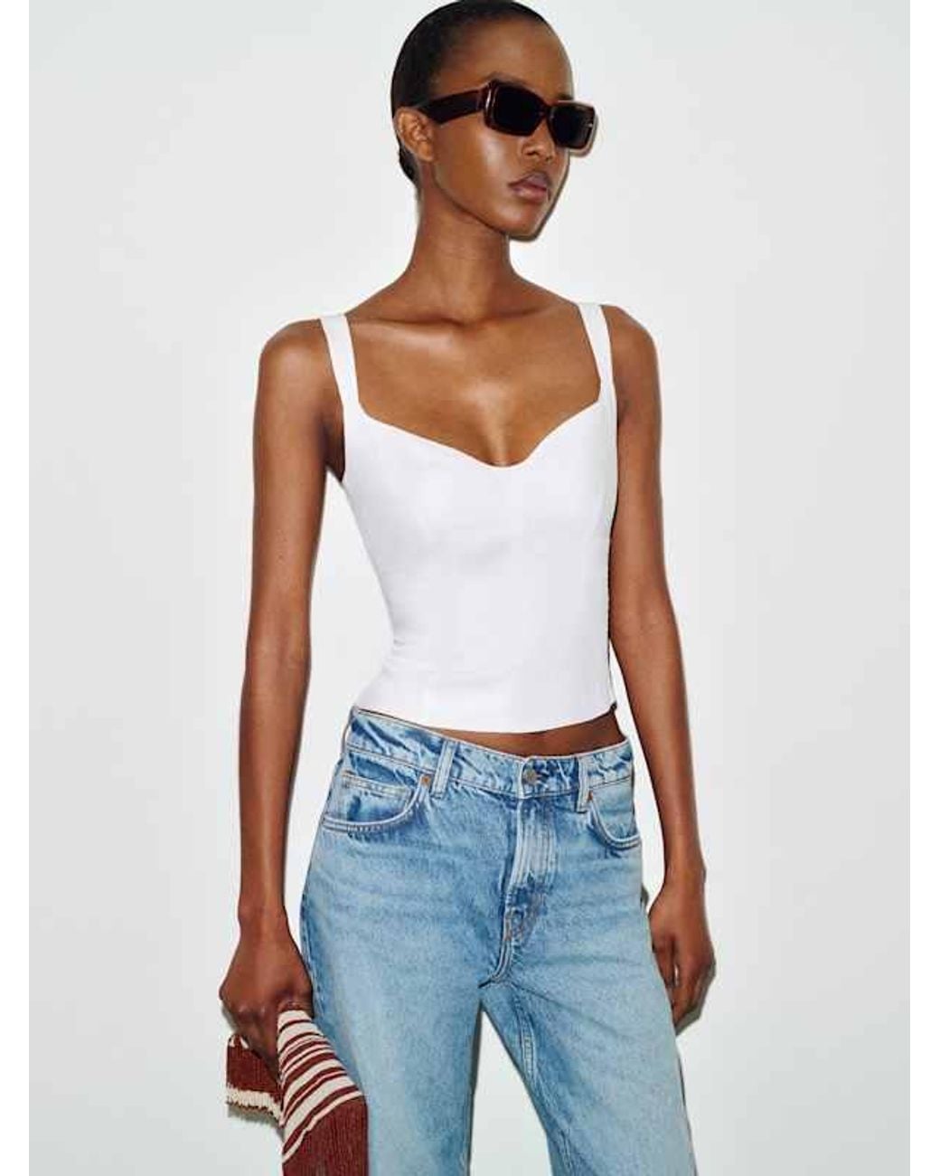 Reformation Blue Yuri Linen Top 0