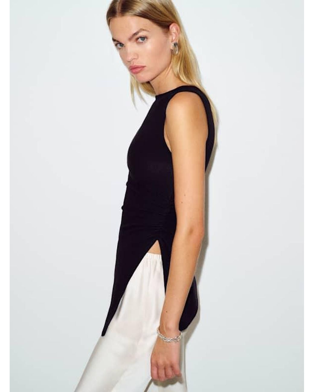 Reformation White Walker Knit Top