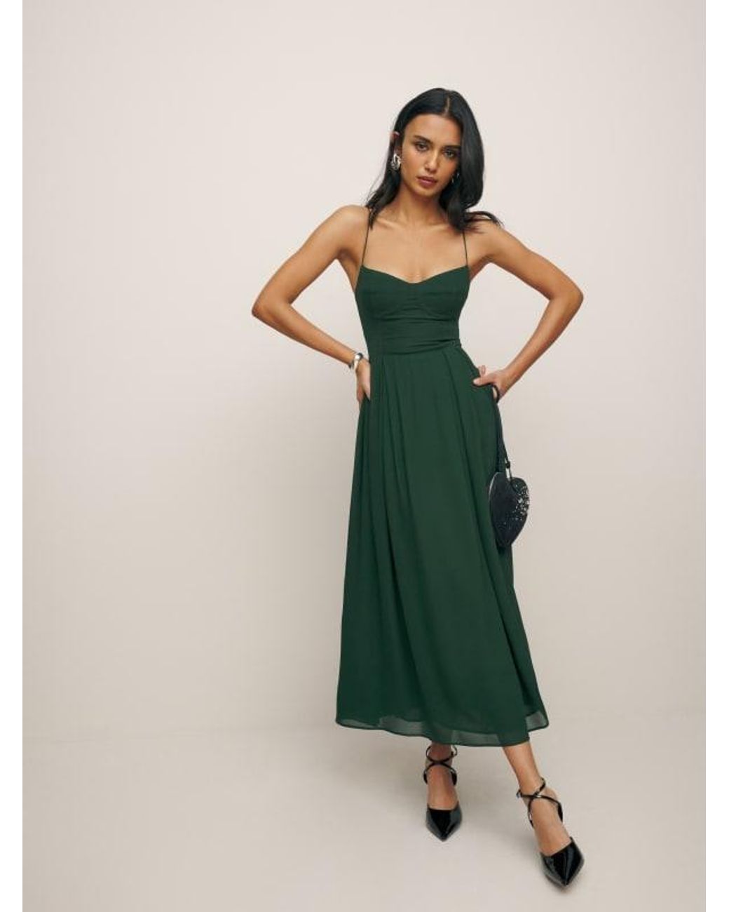 Reformation Jaelyn Dress in Green | Lyst
